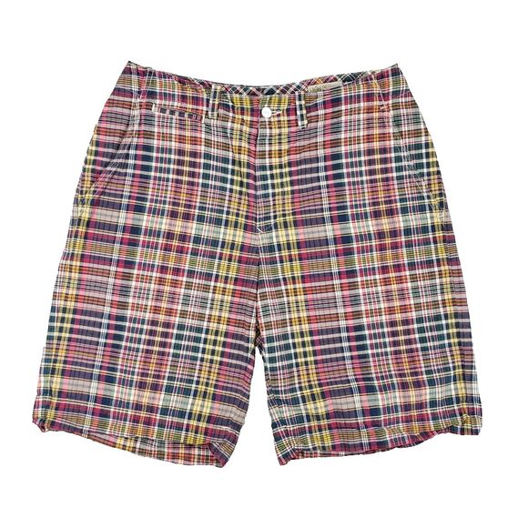 Vintage Polo Ralph Lauren Indian Madras Shorts Mens 31 Bleeker Fit 90s Plaid - Picture 1 of 6